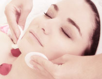 Lady receiving anti-ageing facial treatment